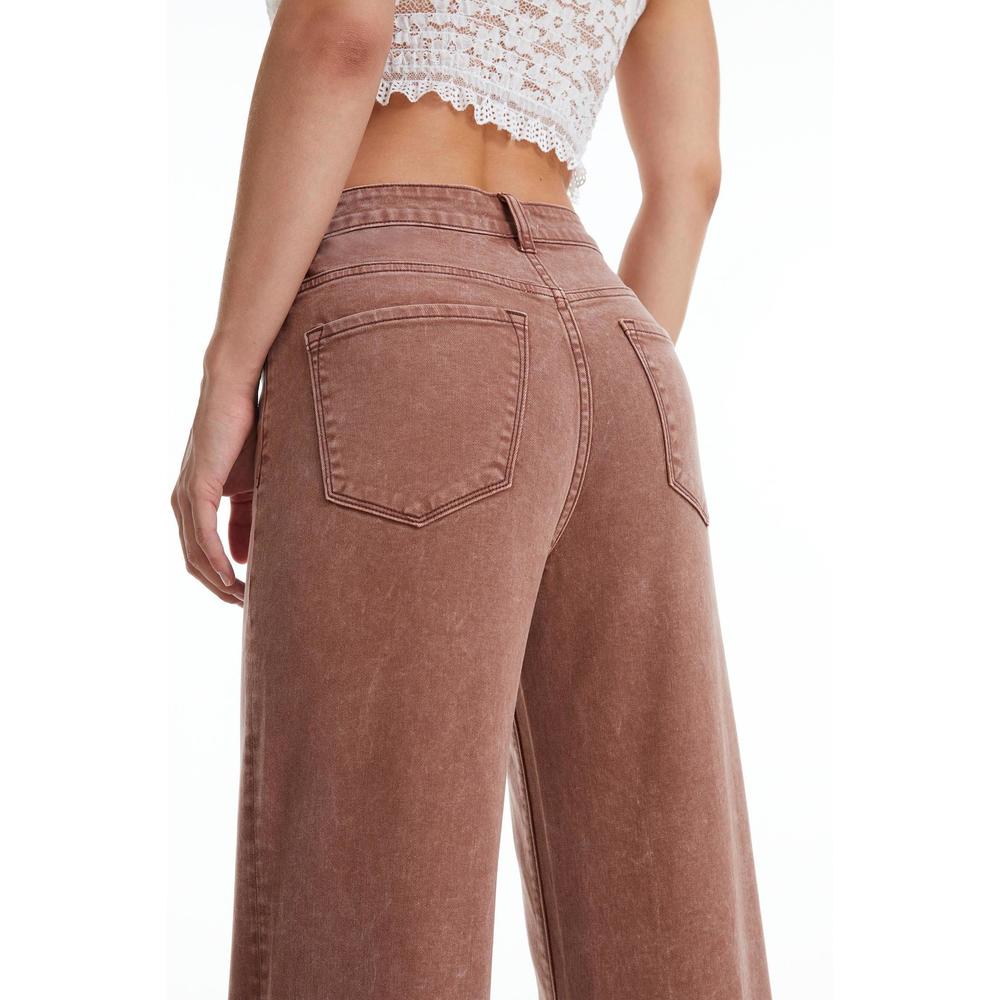 NEW BAYEAS jordan high rise wide leg denim jeans in cappuccino - Picture 5 of 6
